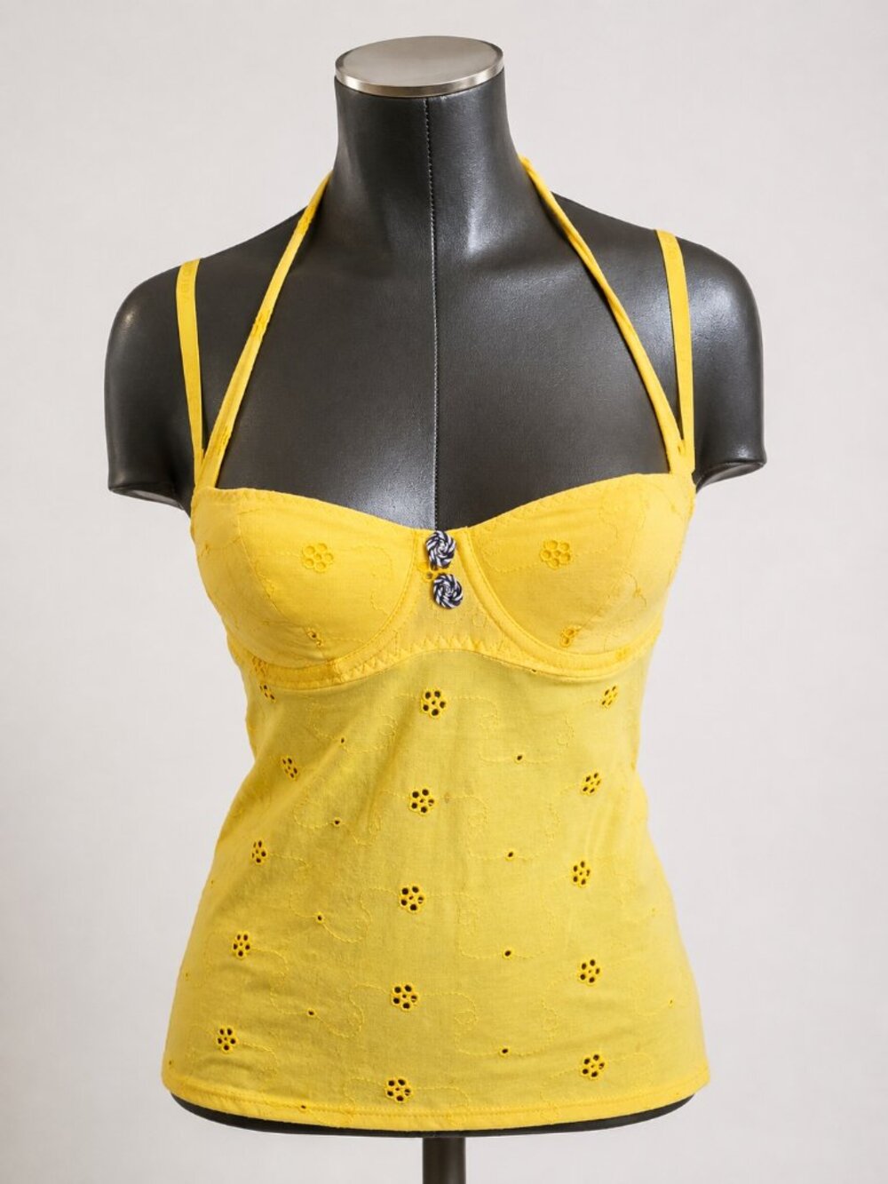 Stunning Verdissima Yellow Halter Tank Top Size 34 - Picture 2 of 13
